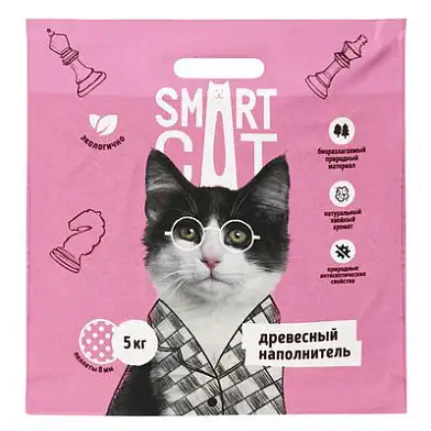Smart Cat древесный наполнитель для кошек (пеллеты 8 мм)
